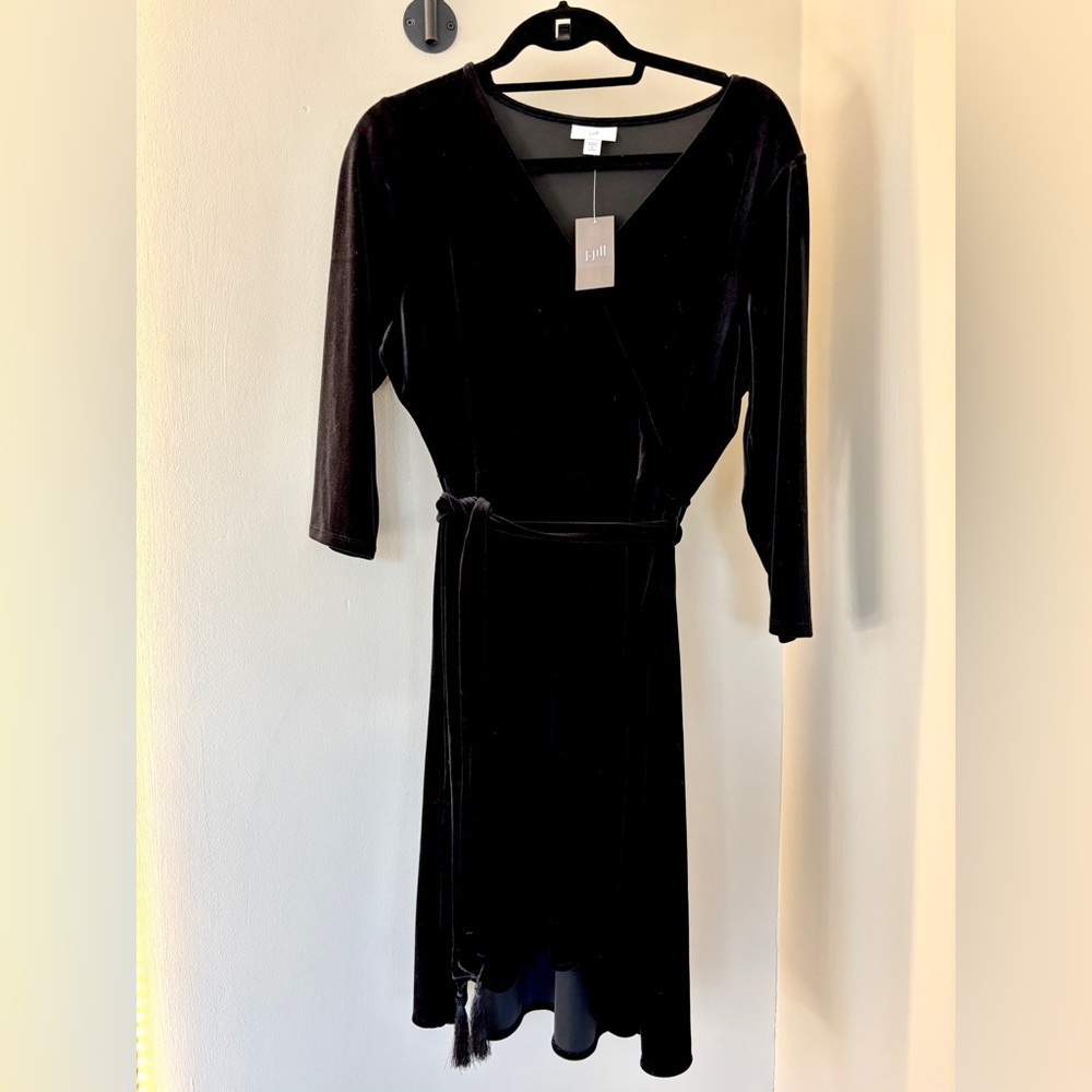 NWT J.Jill Black Velvet dress. Great for the holidays!